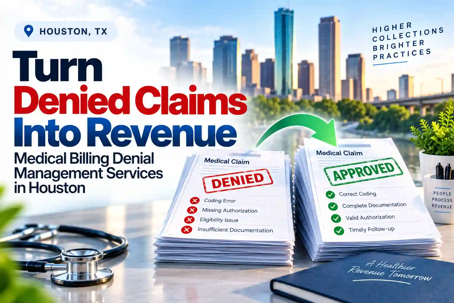 Medical billing denial management services in Houston helping transform denied medical claims into approved claims